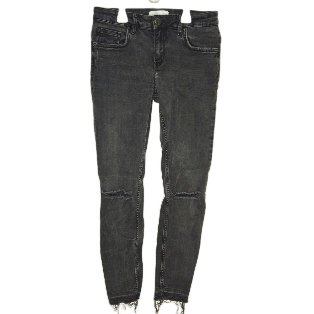 Zara Premium Denim Skinny Jeans | Women's Size 4 | Black Ankle Crop